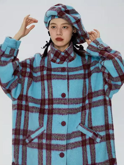 Tweed loose-fitting long coat【s0000006247】