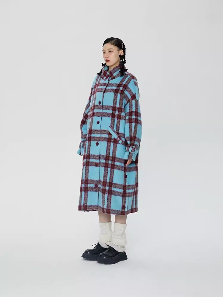 Tweed loose-fitting long coat【s0000006247】