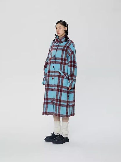 Tweed loose-fitting long coat【s0000006247】
