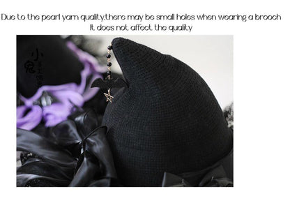 Xiaogui - Halloween Lolita Hat Devil Lace Woolen Witch Hat