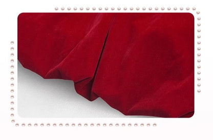 Yingtang - Plus Size Lolita Christmas Plush Coat Dress Set