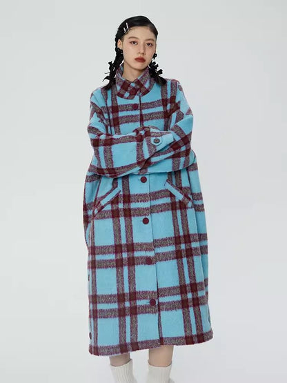 Tweed loose-fitting long coat【s0000006247】