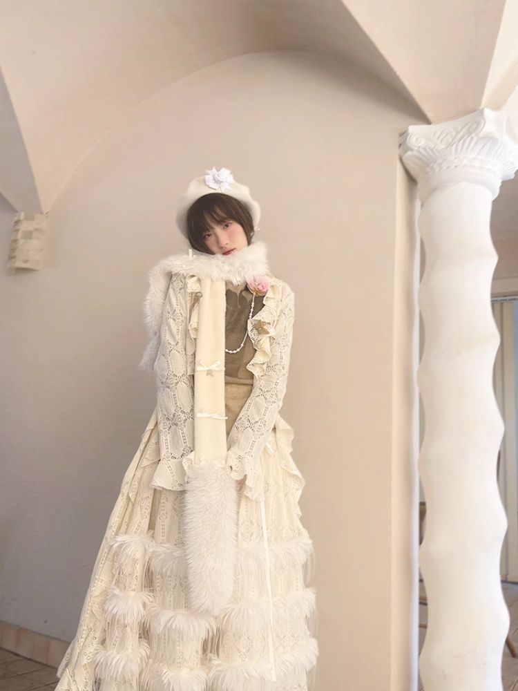 Sheer Knit Strapless Long Sleeve Top【s0000004900】