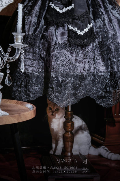 AuroraBorealis - Moonshadow - Gorgeous Wedding Lolita Dress Set Embroidered JSK SK and Bodice