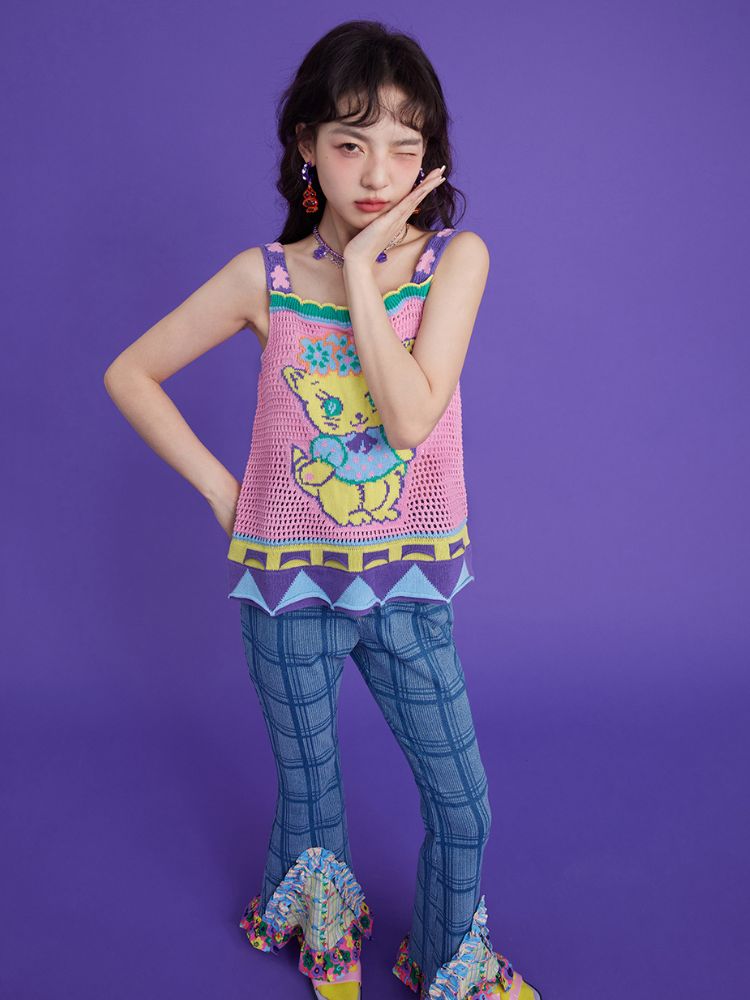 Plaid stretch slim fit slim high waist jeans【s0000002056】