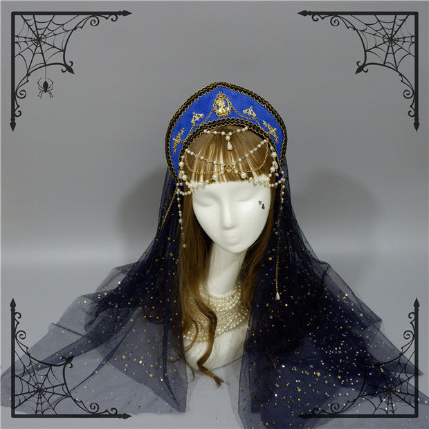 Foxcherry - Retro Lolita Gorgeous Bead Chain Headdress Multicolors