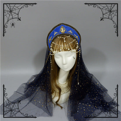 Foxcherry - Retro Lolita Gorgeous Bead Chain Headdress Multicolors