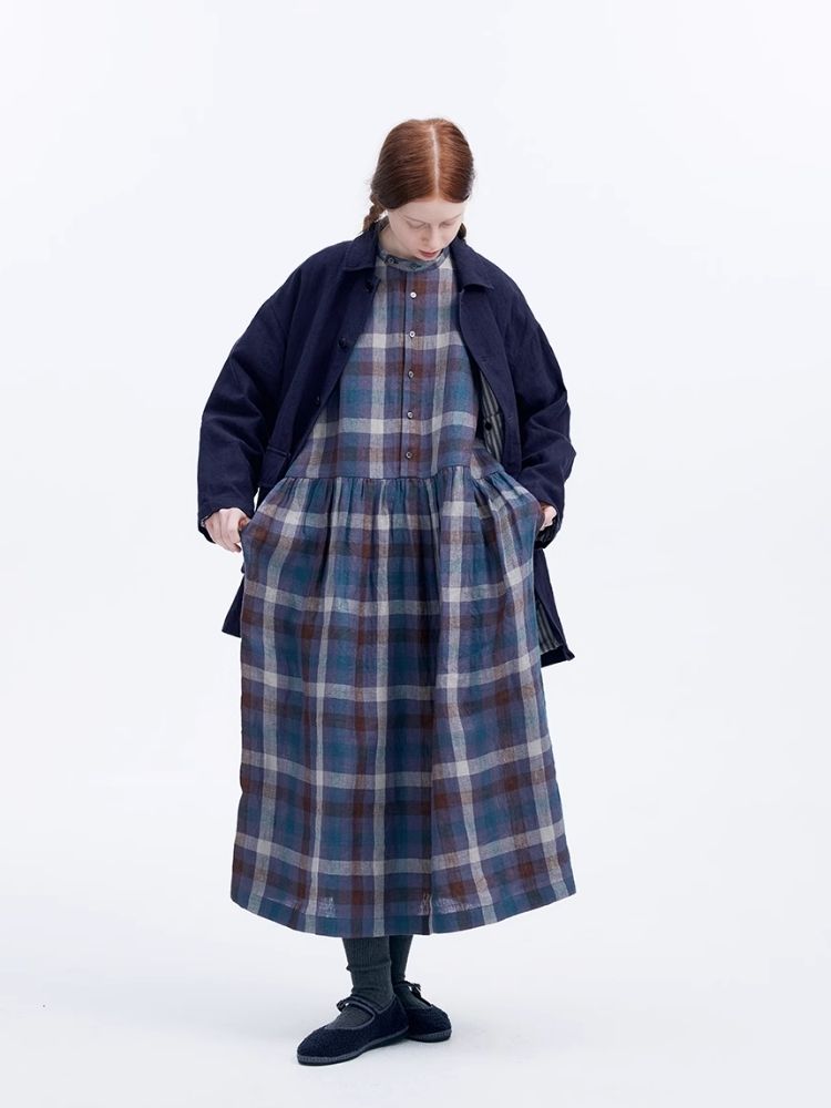 Plaid Long Sleeve Dress【s0000007953】