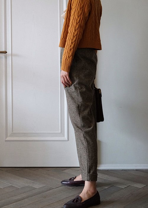 British lady's herringbone pants