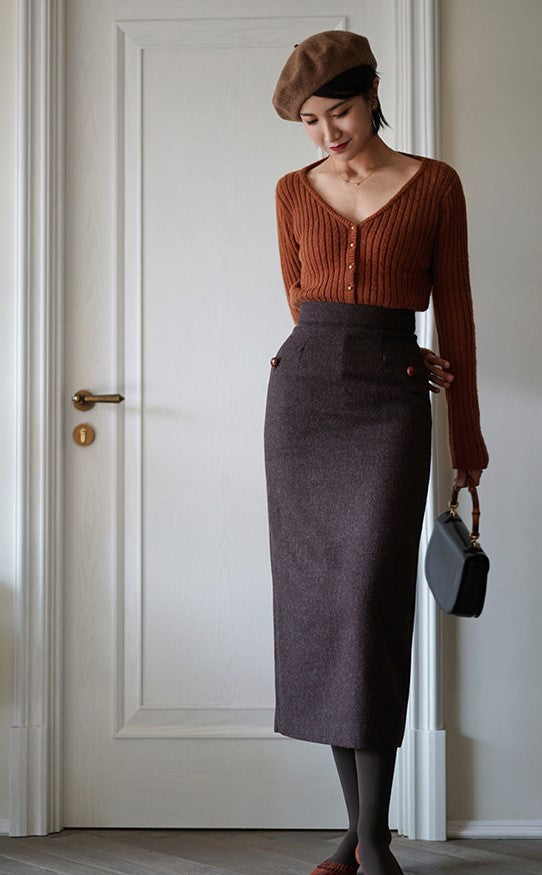 Western lady wool tube skirt