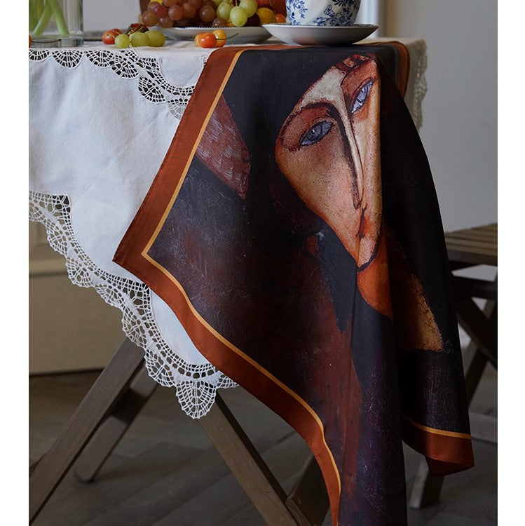 oil painting silk scarf