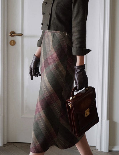 British plaid elegant skirt