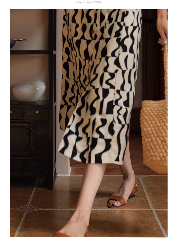 Geometric pattern classical dress