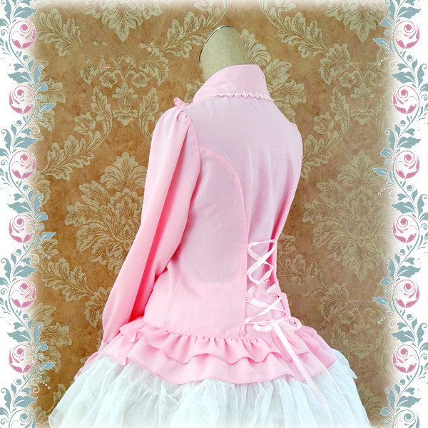 Strawberry Witch - Elegant Lace-Up Back Lolita Blouse