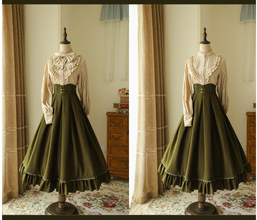 Forest Wardrobe - North of the Forest - Classic Lolita Striped Vest Skirt Set