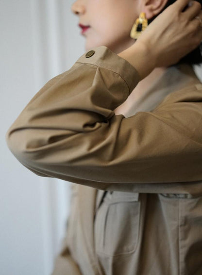 Western vintage khaki trench coat