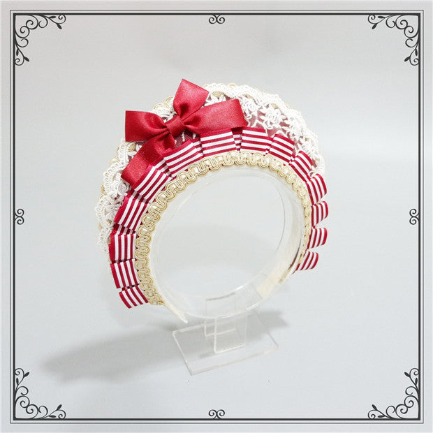 Foxcherry-Sweet Lolita Striped Maid Headdress Multicolors