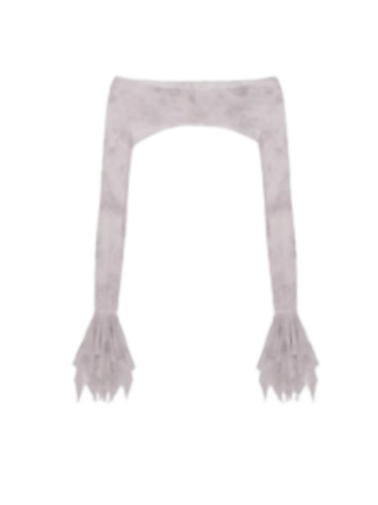 Patchwork Ruffle Suspender Long Dress & Waistcoat【s0000004379】