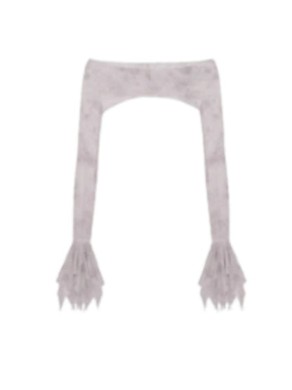 Patchwork Ruffle Suspender Long Dress & Waistcoat【s0000004379】