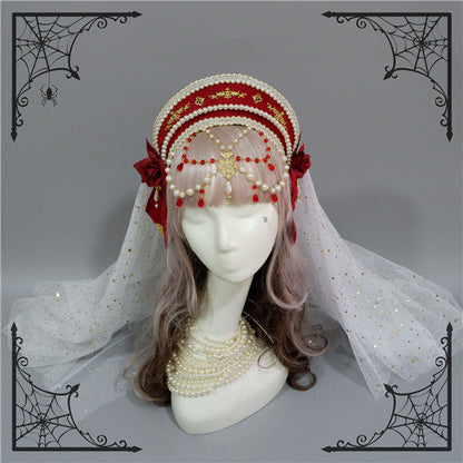 Fox Cherry-Lolita Palace Retro Gorgeous Flowers Headdress