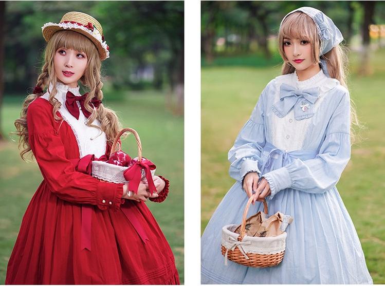 Chess Story - Vintage Lolita Long Sleeve OP Dress