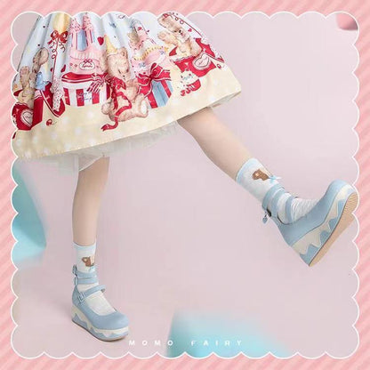Momo - Bear Birthday Party - Kwaii Lolita Shoes Round Toe Platform Shoes