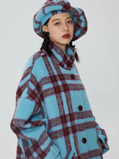 Tweed loose-fitting long coat【s0000006247】