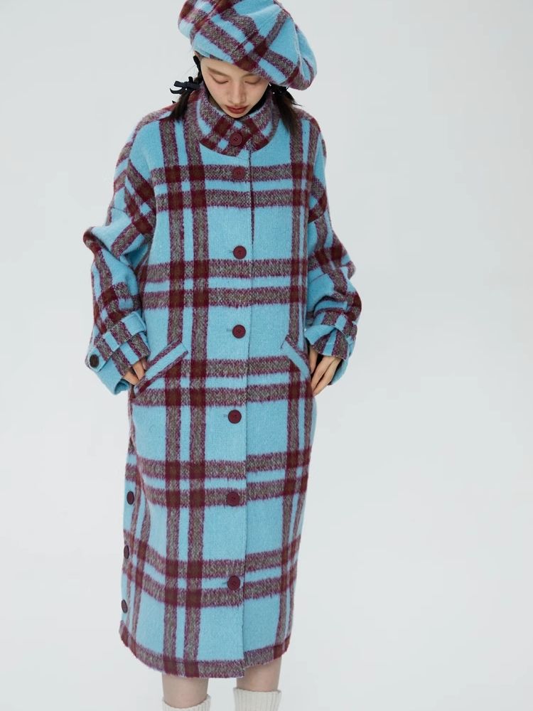 Tweed loose-fitting long coat【s0000006247】