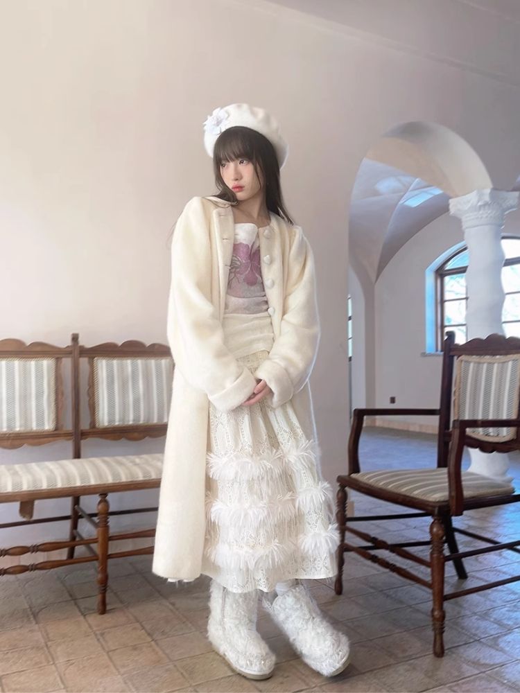 Sheer Knit Strapless Long Sleeve Top【s0000004900】