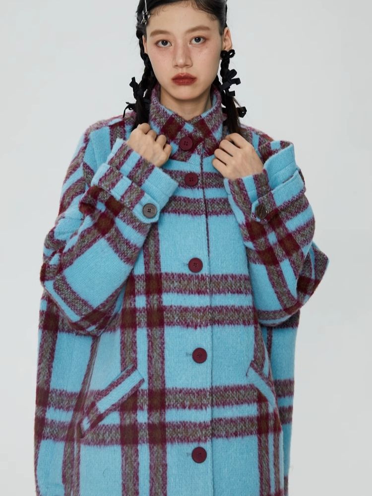 Tweed loose-fitting long coat【s0000006247】