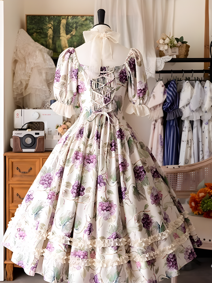 Forest Wardrobe - Forest Basket - Classic Lolita OP Dress Floral Print