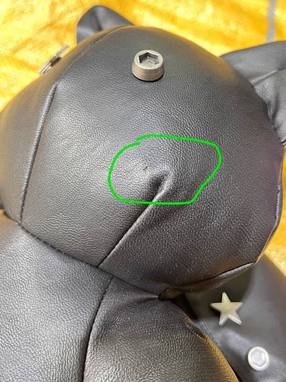 Star Rivet Biker Cat Battle Damage Kitten Double Shoulder Bag【s0000005209】