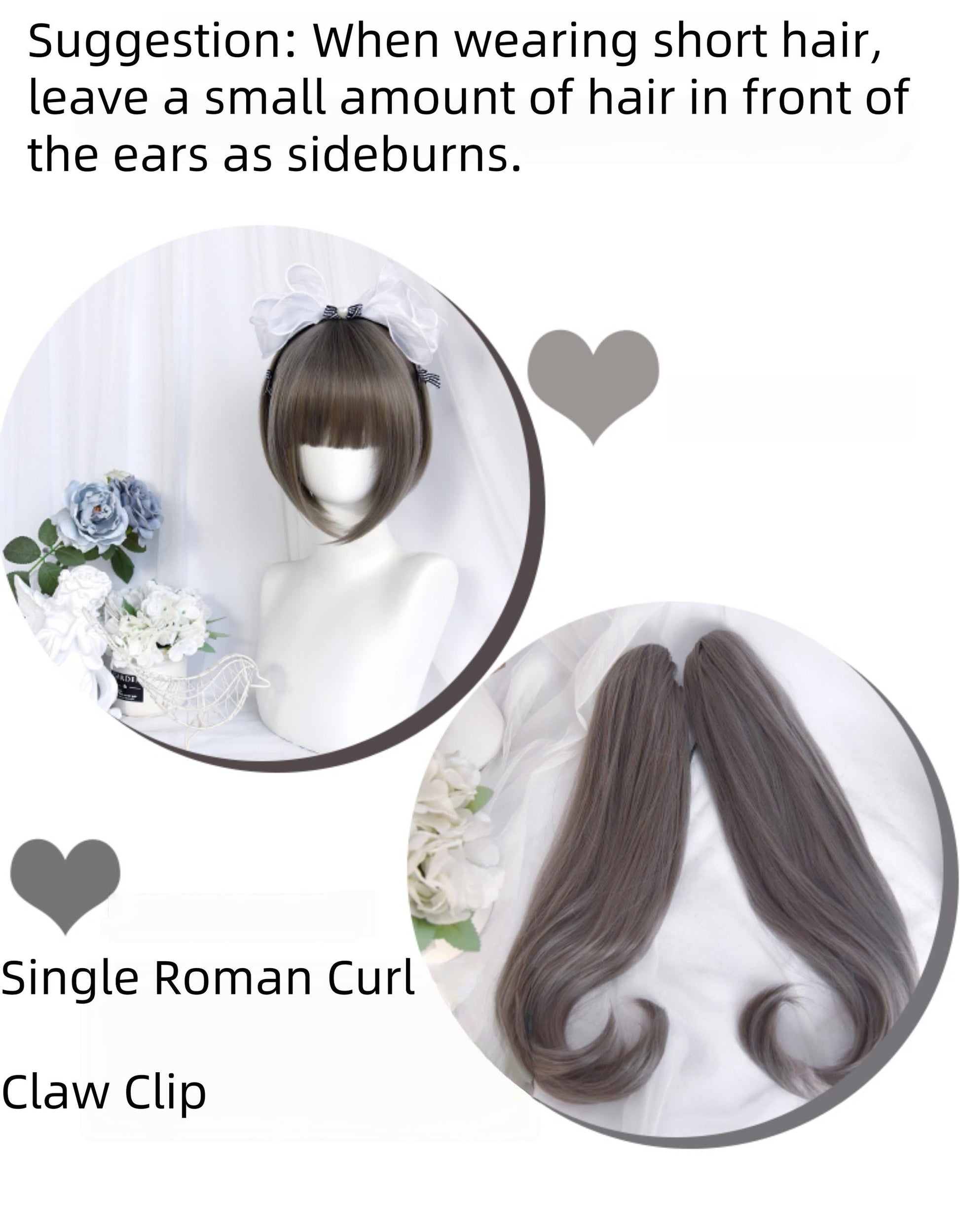 Sinwavy - Light Gothic Lolita Wig, Green-Toned Ash Grey