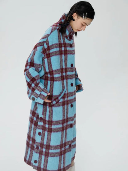 Tweed loose-fitting long coat【s0000006247】