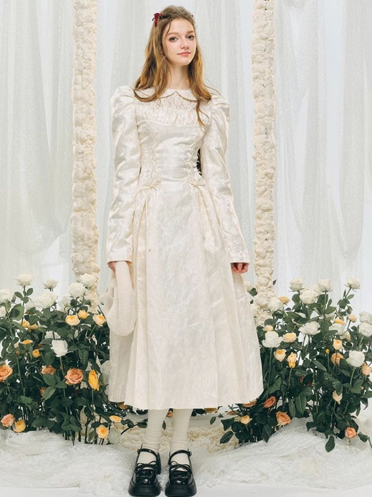 Jacquard Tie Dress【s0000004601】