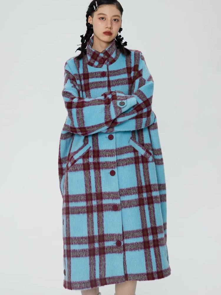 Tweed loose-fitting long coat【s0000006247】