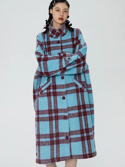 Tweed loose-fitting long coat【s0000006247】