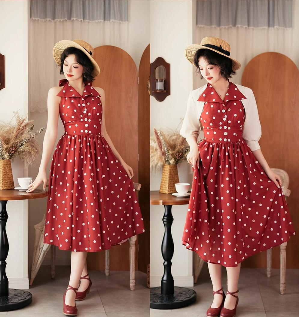 Forest Wardrobe - Afternoon Forest - Vintage Lolita Dress Halter Neck Open Back