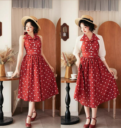 Forest Wardrobe - Afternoon Forest - Vintage Lolita Dress Halter Neck Open Back