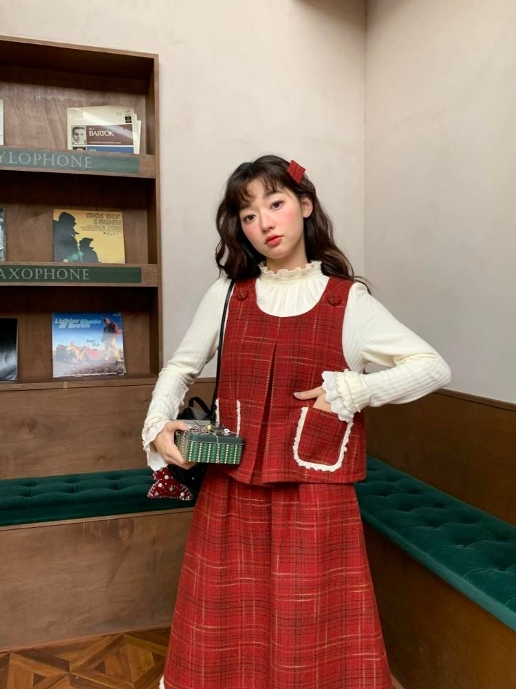 Holiday Vibe Sense Plaid Two Piece Set【s0000005875】