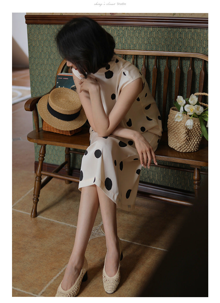 Countess Polka Dot Ecru Dress