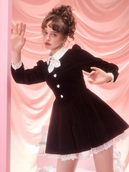 Bubble Sleeve Waist Slim Long Sleeve Dress【s0000006963】