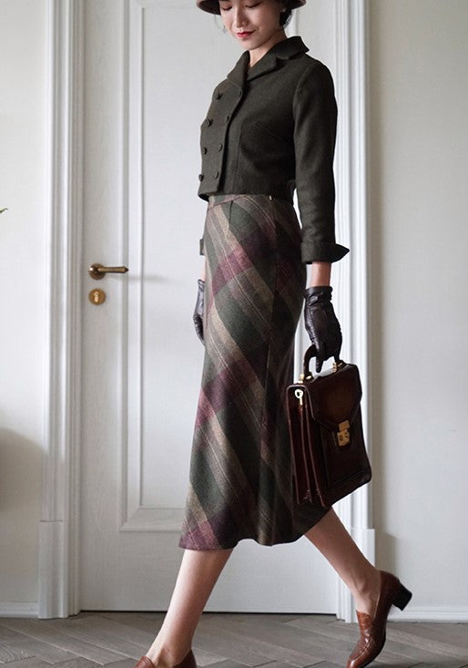 British plaid elegant skirt