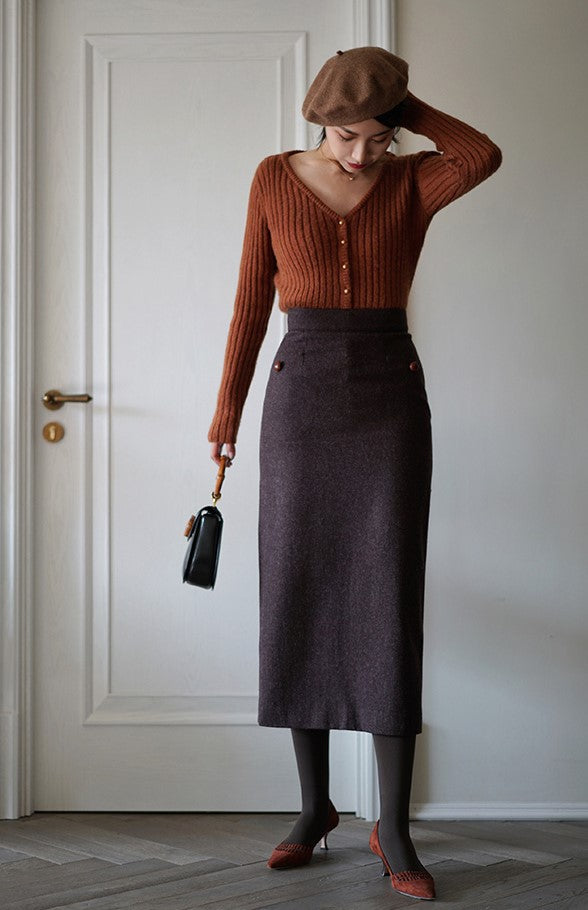 Western lady wool tube skirt