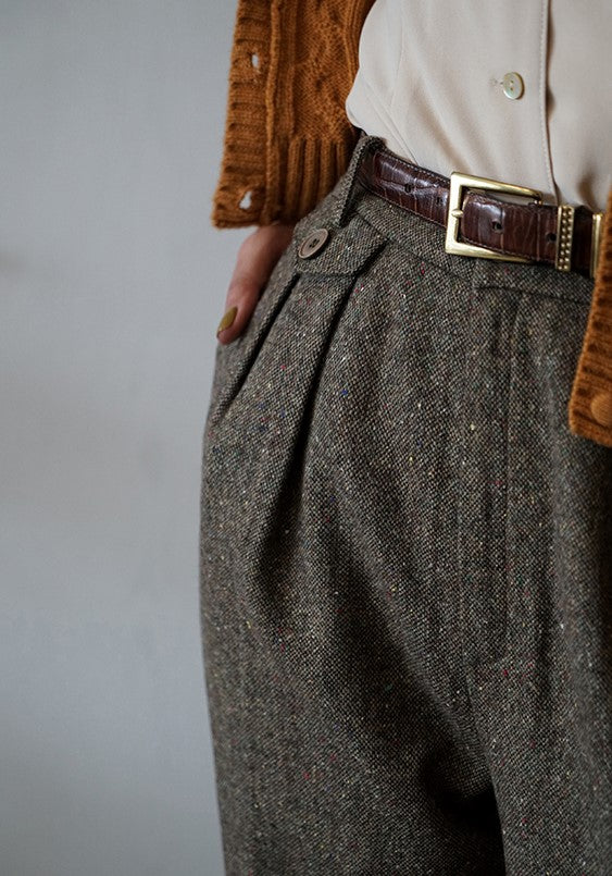 British lady's herringbone pants