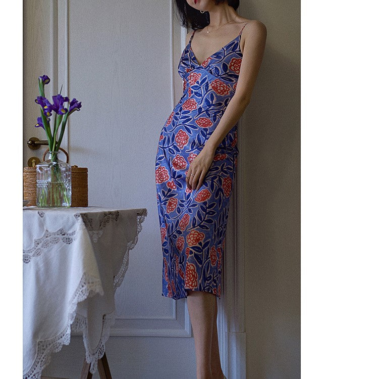 Summer floral print camisole dress