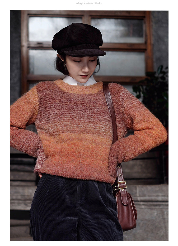 color gradation knit sweater