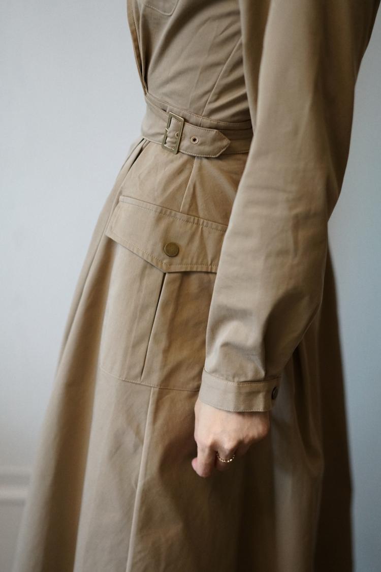 Western vintage khaki trench coat