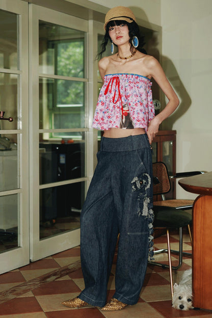 Coiled Flower Jeans