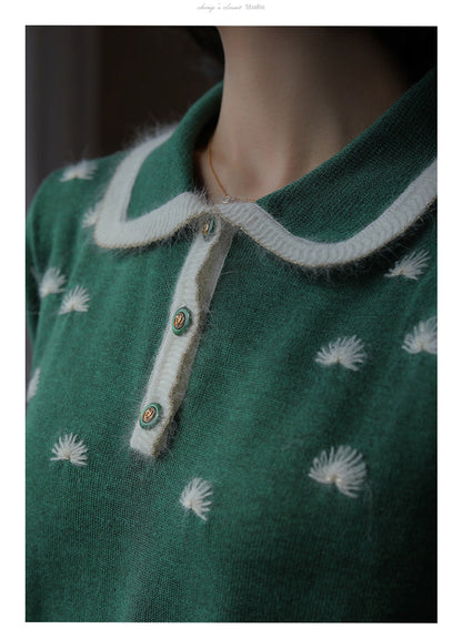 dark green polo knit